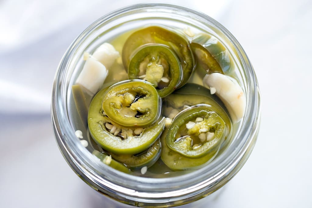 jar of pickled peppers.