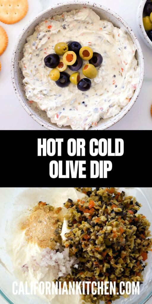 Pinterest graphic for olive dip.