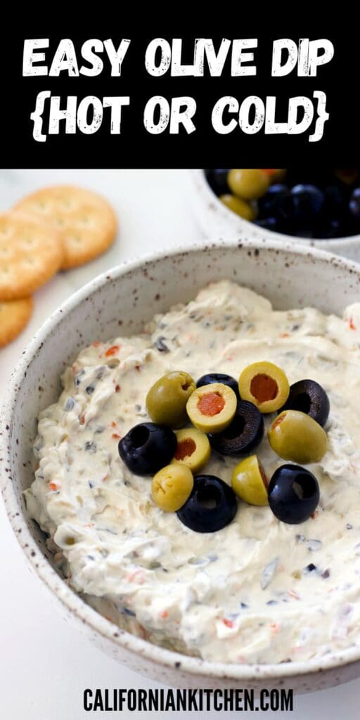Pinterest graphic for olive dip.